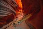 USA, Utah, Kanab, Peekaboo Slot Canyon Wedged Logs Art Print